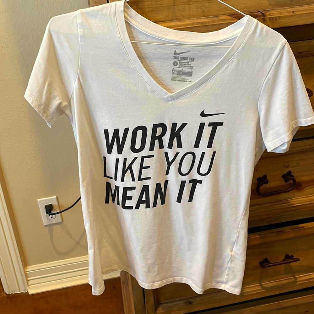 White Nike tee